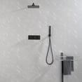 thumbnail image 4 of Matte Black Shower System Set with 10" Rainfall Shower Head & Handheld Sprayer, Solid Brass Luxury Shower Faucet Combo, cUPC Certified, Easy Install for Master Bathroom Remodel & Spa-like Experience, 4 of 19