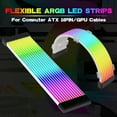 thumbnail image 2 of Flexible RGB LED Light Strip Bar ARGB Board Cover For Computer Power Supply ATX 24PIN GPU Video Card Cables And Case Black ATX 24PIN Only Light Strip, 2 of 6