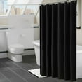 thumbnail image 4 of Bewildely Cortina de ducha Color sólido Cortina de baño Spa Baño Cortinas de baño Juegos de accesorios de baño Negro 180x180cm, 4 of 6