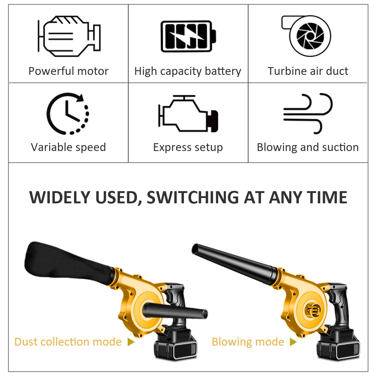 Buy Cordless Air Blower Electric Handheld Leaf Blower with Blowpipe and
