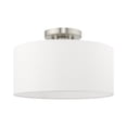 thumbnail image 6 of Livex Lighting Meridian 13" 1-Light Metal & Glass Semi Flush in Brushed Nickel, 6 of 10