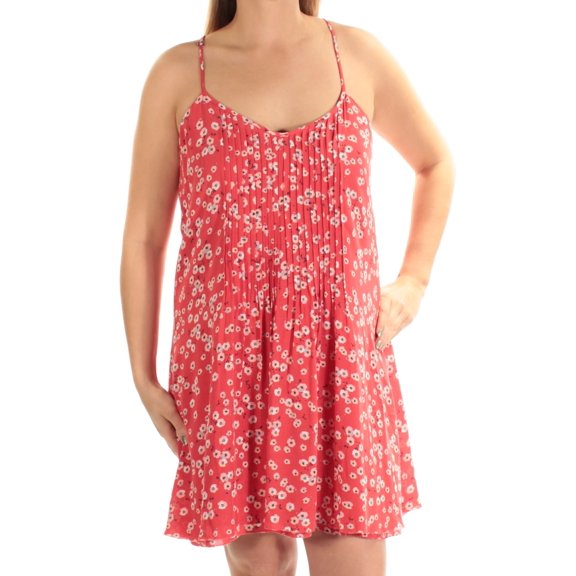 SANCTUARY $119 Womens New 1402 Red Ivory Floral Pleated Trapeze Dress L B+B