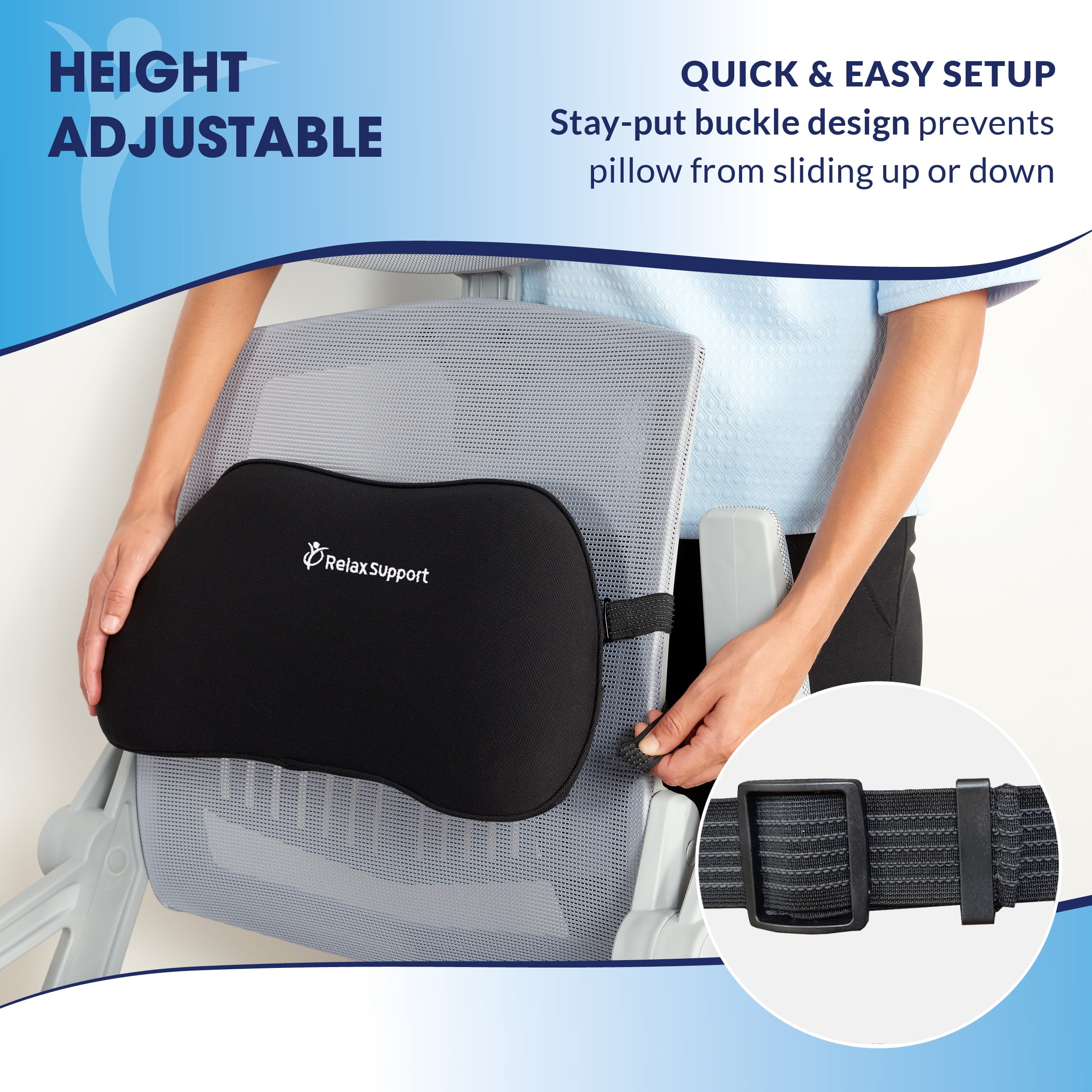 [big Clear!]Back Support Pillow by Relax Support Lumbar Pillow Upper and Lower Back for Chair Back Pain Has Unique Convex Shape for A Pain Free Back