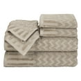 thumbnail image 2 of 6-Piece Cotton Deluxe Chevron Plush Bath Towel Set by Somerset Home, 2 of 4