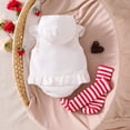 thumbnail image 2 of RUINIXCW Newborn Baby Girl Boy Christmas Snowmen Costume Infant Halloween Cosplay Outfit Fall Winter Warm Fleece Sleeveless Hooded Romper Stocking Set, 2 of 9