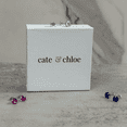 thumbnail image 6 of Cate & Chloe Magnolia 18k White Gold Plated Women's Stud Earrings with Sapphire Simulated Diamond, 6 of 9