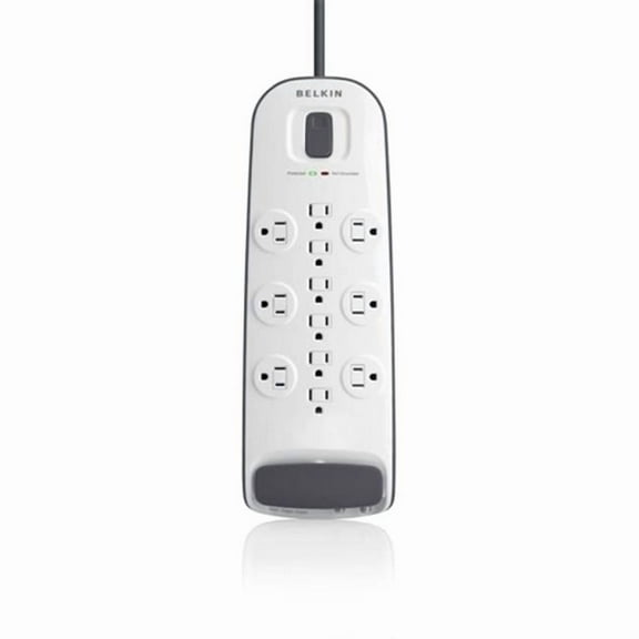 12-Outlet Surge Protector With Cable/Satellite And Telephone Protection - 8' Power Cord