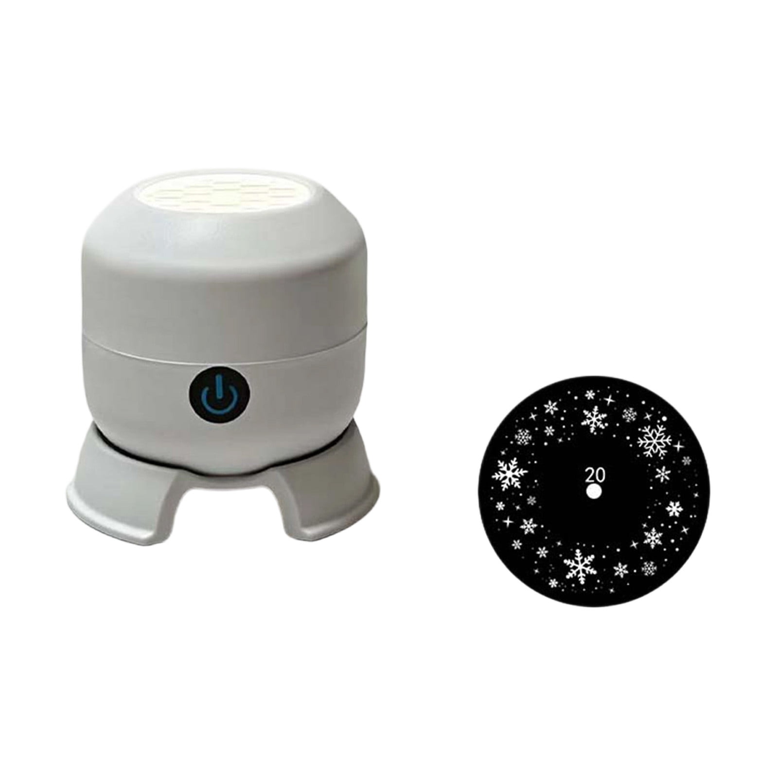 Rechargeable LED Rotating Night Light Projector 3 Theme Discs Room Decor Aesthetics Ambient Bedside Lamp Home Decor Accents Grey