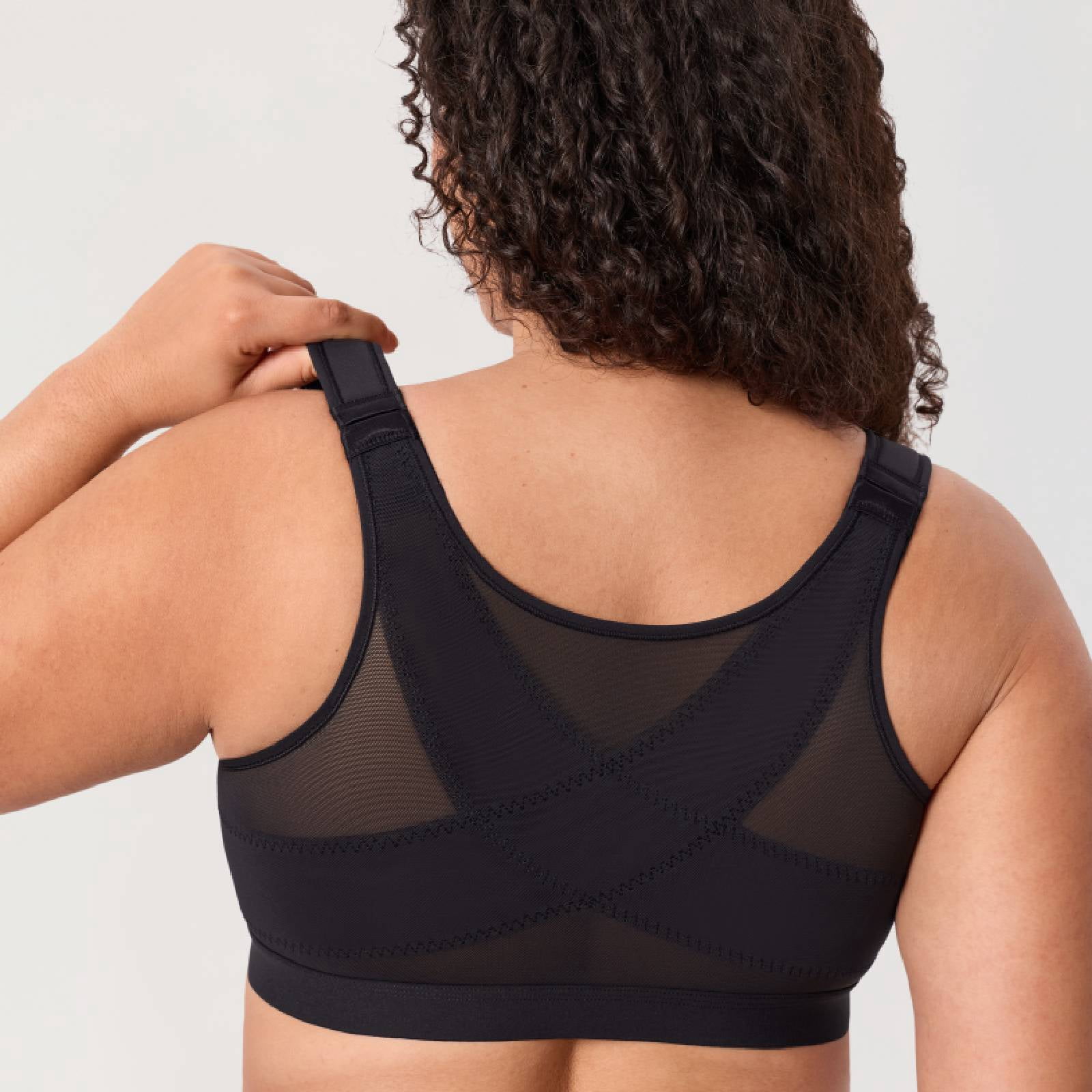 DELIMIRA Women's Posture Bra Front Closure Lightly Padded Plus Size Wireless Full Coverage Bras