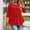 A806 Red, variant on Tunic Blouse for Women Round Neck Three Quarter Sleeve Casual Loose Fit Solid Breathable Lightweight Fabric Daily Streetwear Side Split Tops