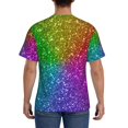 thumbnail image 3 of Qekee Colorful Glitter Classic Fit T-Shirt Men's Shirt Men's Tight Short Sleeves for Exercise, Running, Mountaineering - Colorful Glitter, 3 of 9