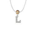thumbnail image 2 of Delight Jewelry Silvertone Crystal Initial - L - Mia Monkey Charm Necklace, 2 of 4
