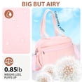thumbnail image 6 of Gocvo Travel Duffel Bag, Adjustable Strap Gym Bag with Wet Pocket for Women, Lightweight Puffy Tote Bag, Water Resistant Overnight Bag for Daily Use, Travel, Gym(Pink), 6 of 8