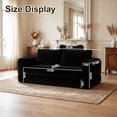 thumbnail image 2 of 55" Convertible Futon Sofa Bed,Folding Boneless Couch with Sleeper Sofa,Fold Out Floor Sofa with Deep Seat,Cloud Corduroy Foldable Mattress Couch for Living Room,Black, 2 of 8