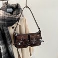 thumbnail image 1 of Bolso Hombro A La Versátil para Axila Con Lazo Bolsillos Dobles Mujer Cuero PU Compras Fecha, 1 of 9