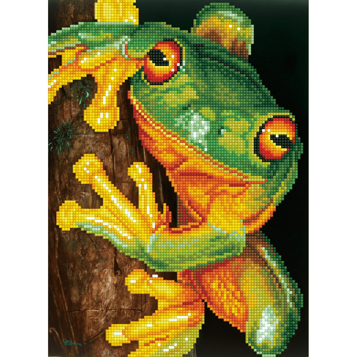 Diamond Dotz Green Tree Frog Reptile Diamond Painting Kits for Adults - Diamond Art Kits a Relaxing Creative Craft Kit with Dotz Gems  14.6"x10.6"