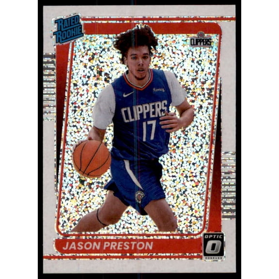 Jason Preston Rookie Card 2021-22 Donruss Optic White Sparkle Prizm #160
