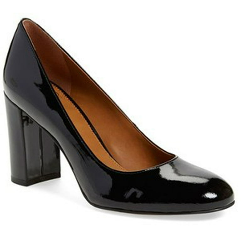 Franco Sarto Women s A AZIZA Blocked Heel Pump BLACK PATENT