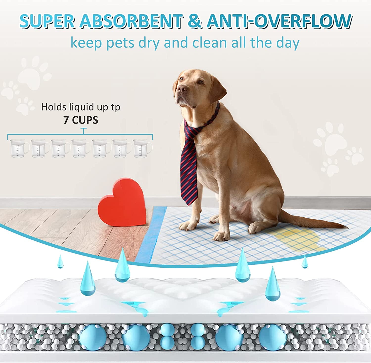 Super Absorbent & Leak-Proof Jumbo Size 36"x36" Pet Training Dog Pee Pads, Thicken Quick Dry Disposable Puppy Pee Pads, Potty Training Pads for Dogs Cats, Rabbits