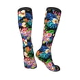 thumbnail image 4 of Daiia Sports Socks Colorful Flowers Printed Novelty Crew Socks for Men Women Knee High Socks Cotton Socks Soft & Breathable Support Unisex Socks, 4 of 9