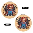 thumbnail image 2 of Qekee Chucky Print Compact Makeup Mirror Folding Mini Pocket Mirror Portable Hand Mirror Double-Sided 2 x 1x Magnification for Woman Girls-Round Shape, 2 of 9
