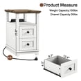 thumbnail image 4 of PLAMLE End Table for Living Room with 2 Drawers Farmhouse Narrow Sofa Side Table For Small Spaces Wooden Nightstand with Storage for Bedroom, Dorm, Office, 4 of 8