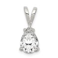 thumbnail image 1 of 925 Sterling Silver Pear Cubic Zirconia Cz Collier Pendentif Pendentif, 1 of 6
