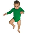 thumbnail image 3 of COUVER Unisex Baby Infant Toddler Long Sleeve Lap Shoulder Solid color Bodysuit Onesie, Green, 24M, 3 of 7