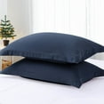 thumbnail image 4 of PiccoCasa Soft 1800 Microfiber Oxford Pillowcases 2Pcs, Queen Navy Blue, 4 of 7