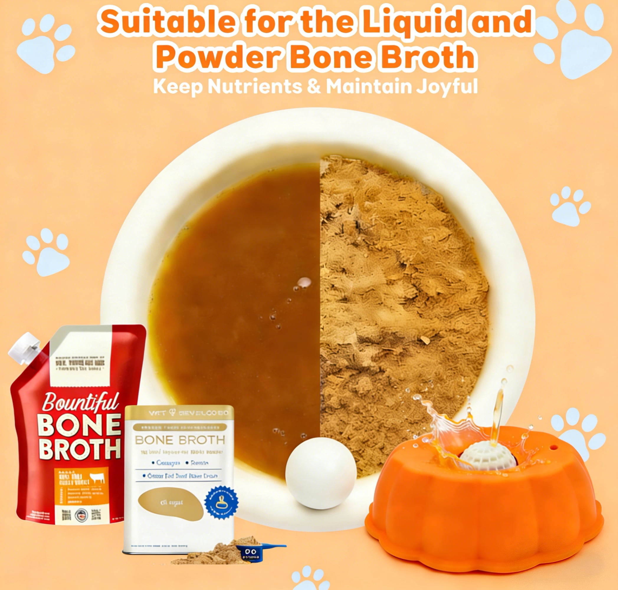 Dog Slow Feeder, Wet Food Liquid Treat Bowl, Anti-Slip Stable Bone Broth Dog Lick Bowl for All Breeds