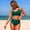 Swimwear-22Green, variant on Xdegoge Swimsuits for Women V Neck High Waisted Ruched Bikini Sets Stretchy Knot Front Solid Tummy Control Slimming Two Piece Bathing Suits Summer Beachwear