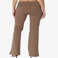 thumbnail image 2 of Pantalon de Yoga Décontracté pour Femmes Grande Taille, Basique, Taille Repliable, Confortable, en Coton Extensible, Coupe Bootcut, 2 of 7