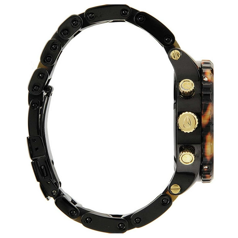 Nixon Women's A037679 42-20 Chrono Black IP Steel & Tortoise