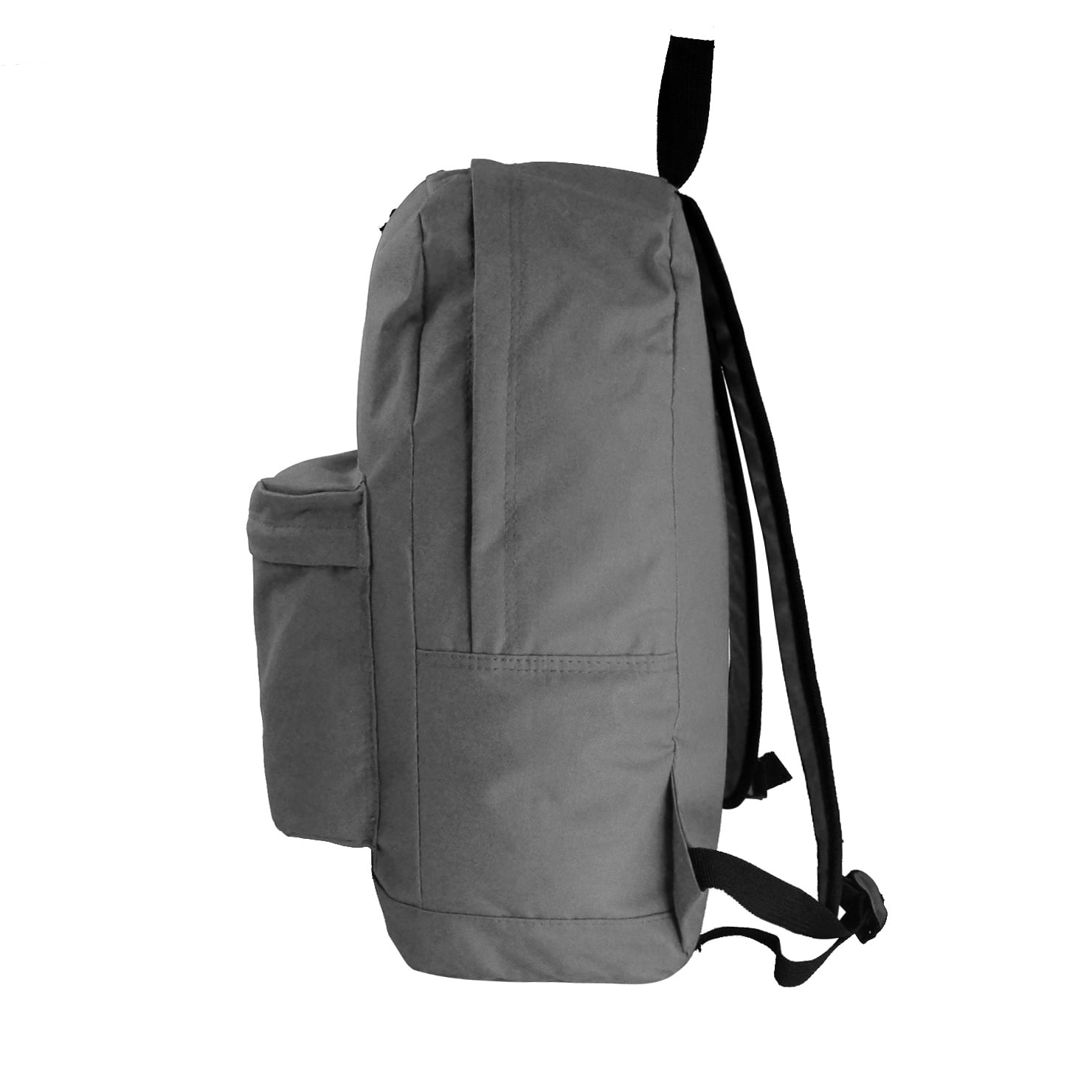 K-Cliffs Case 36pc Classic 18" School Bookbag Basic Simple Book Bag Casual Daily Daypack w/Curved Shoulder Straps -Grey