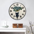 thumbnail image 2 of Yayeee Wall Clock for Living Room 11.9 inch Battery Operated Round with Holder, Black Cat Plants, 2 of 7
