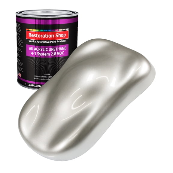 Restoration Shop Sterling Silver Metallic Acrylic Urethane Auto Paint - Gallon Paint Color Only, Single Stage High Gloss