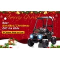 thumbnail image 3 of Coche eléctrico infantil 12V UTV todoterreno - Control remoto para padres - Suspensión de resorte, luces LED - Música, cinturón de seguridad, puertas abatibles, puerto AUX - Regalo ideal - Negro, 3 of 7