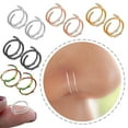 thumbnail image 1 of 2pcs Double Nose Rings For Pierced Noses Spiral Nose Rings For Girls, Nostril Piercing Jewellery, 1 of 5