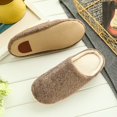 thumbnail image 3 of Puntoco Men Shoes Clearance,Men Warm Home Plush Soft Slippers Indoors&nbsp;Anti-Slip Winter Floor Bedroom Shoes Coffee, 3 of 9