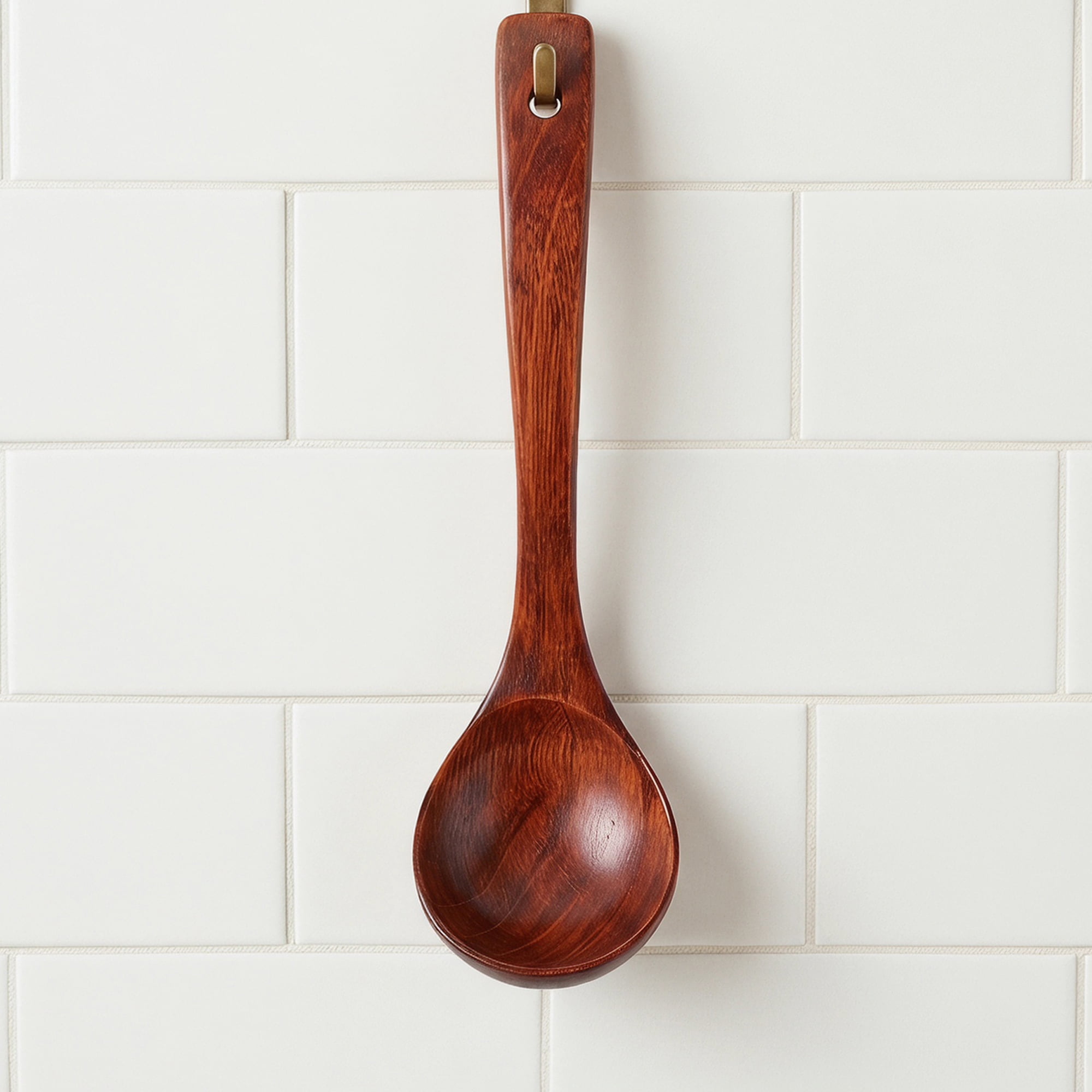 Unique Bargains Heat Resistant Kitchen Utensil Wooden Cooking Soup Spoon D 9.6"x3"