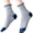 Blue, variant on Women Vintage Gingham Ruffle Trim Cotton Crew Socks Soft Plaid Mid Calf Casual Socks