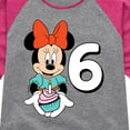 thumbnail image 3 of Mickey & Friends - Minnie Birthday 6 - Toddler And Youth Girls Raglan Graphic T-Shirt, 3 of 4