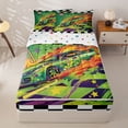 thumbnail image 3 of Homewish Vintage Green Racing Car Zipper Twin Comforter Sets with Fitted Sheet and 2 Pillowcases for Boys,Cartoon Orange Flames Zipper Bedding Set,4-Piece, 3 of 6