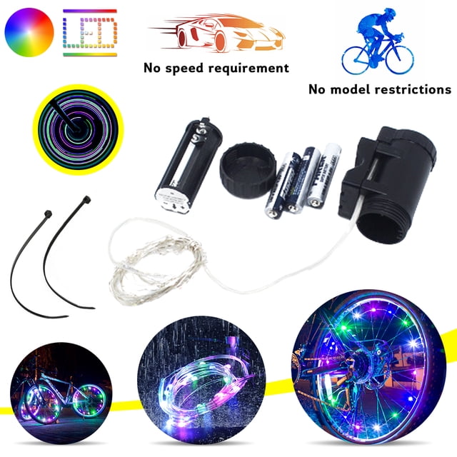 LNGOOR Bike Wheel Lights, Colorful LED Waterproof Bicycle Tire Lights with Batteries Included