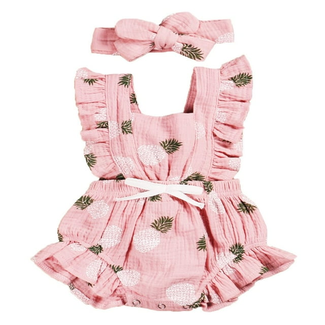 Combinaison Barboteuse pour Nouveau-Né Bébé Fille avec Bandeau