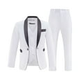 thumbnail image 2 of Boys Suit Boys'Suits Fit 3 Piece Blazer Waistcoat Pants Shawl Lapel Suits Set White Black Kid for Party Wedding Size 3T, 2 of 4