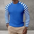 thumbnail image 4 of YANGXINX Men's Long Sleeve T Shirt Waffle Knit Striped Color Block Crewneck Casual Top Soft Breathable Comfort Relaxed Fit Tees, 4 of 4