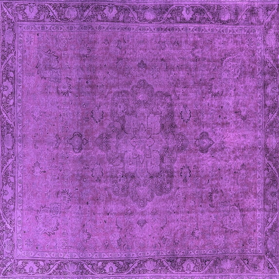 Ahgly Company Indoor Square Oriental Purple Industrial Area Rugs, 3' Square