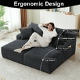 thumbnail image 3 of Aukfa Oversized Double Chaise Lounge Modular Boneless Couch for Living Room, 2 Cup Holders, 4 Pillows, Corduroy, Dark Gray, 3 of 9