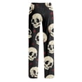 thumbnail image 5 of Clossjun Halloween Pajama Pants for Women Cozy Wide-Leg Novelty Holiday Pumpkin Ghost Bat Print Bottoms Nightwear 2XL, 5 of 6